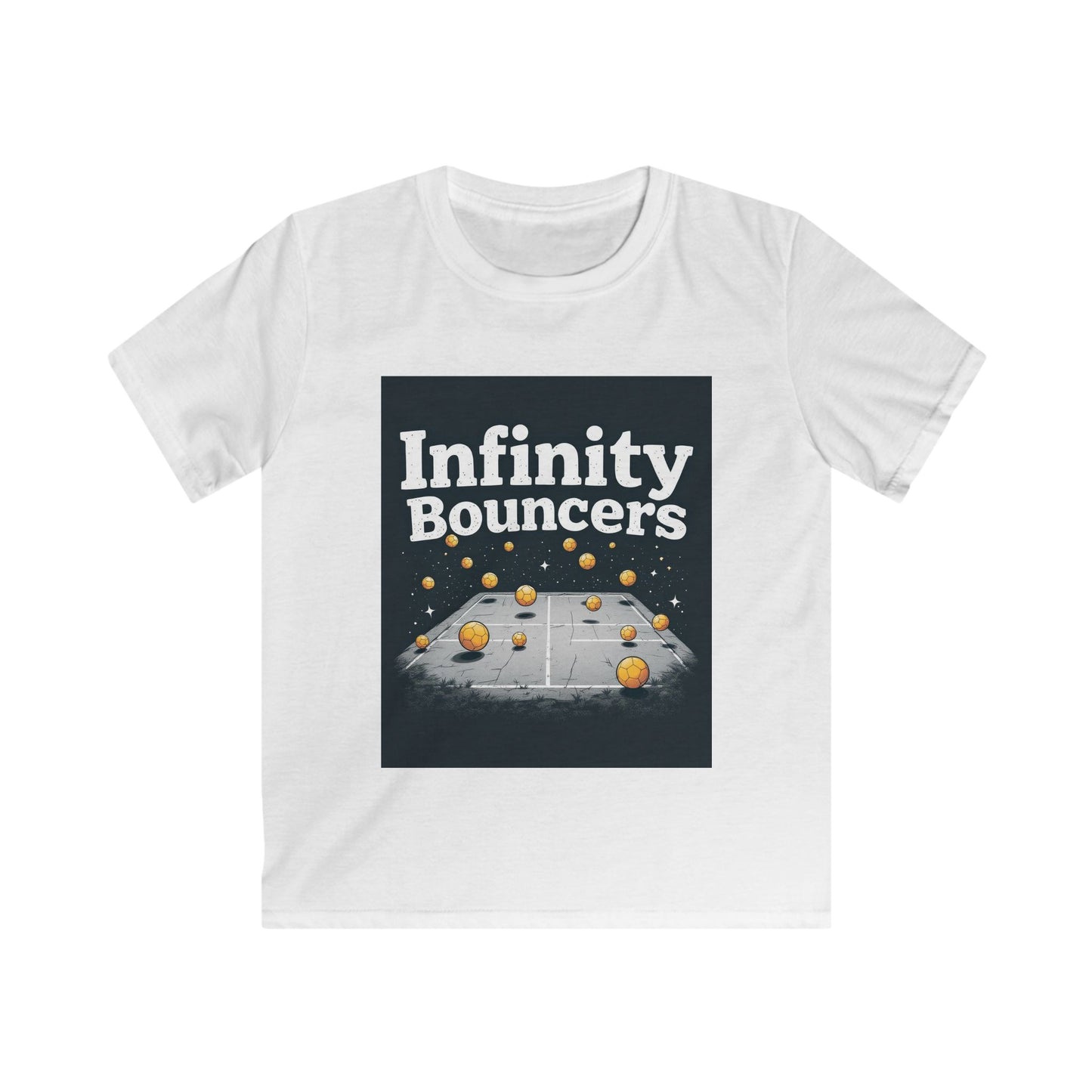 Infinity Bouncers Kids Softstyle Tee, Fun Playtime T-Shirt, Youth Graphic Tee, Birthday Gift for Kids, Active Wear for Boys and Girls