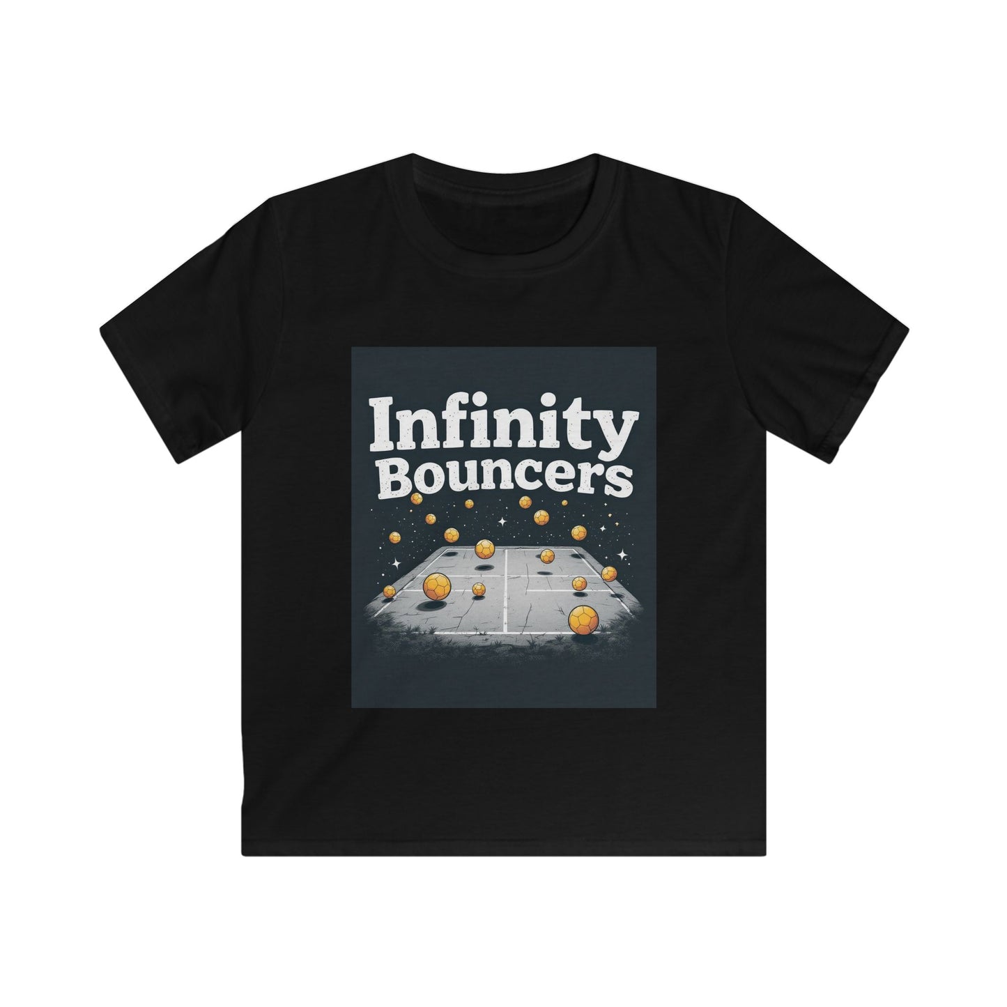 Infinity Bouncers Kids Softstyle Tee, Fun Playtime T-Shirt, Youth Graphic Tee, Birthday Gift for Kids, Active Wear for Boys and Girls