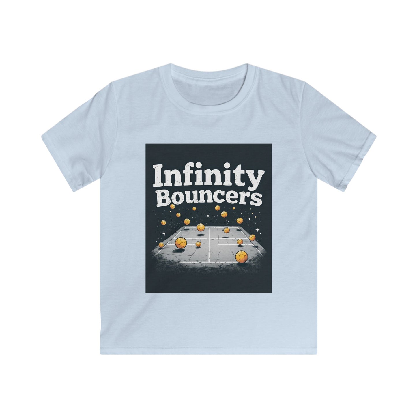 Infinity Bouncers Kids Softstyle Tee, Fun Playtime T-Shirt, Youth Graphic Tee, Birthday Gift for Kids, Active Wear for Boys and Girls